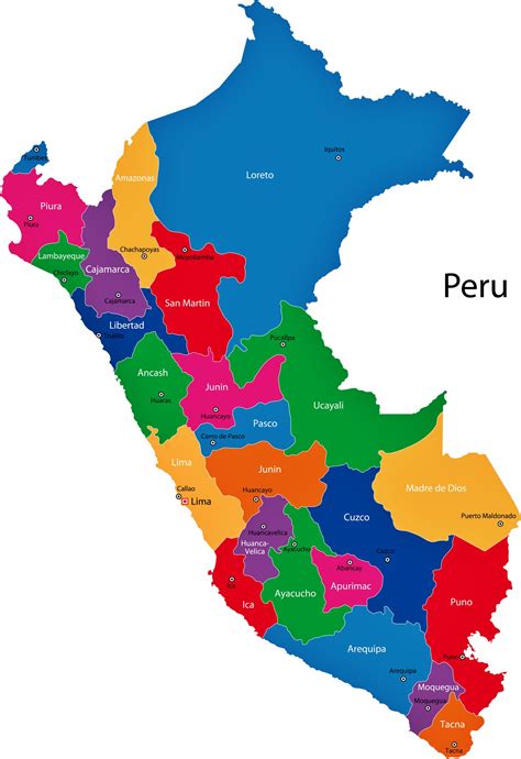 mapa del peru showing 3 regions